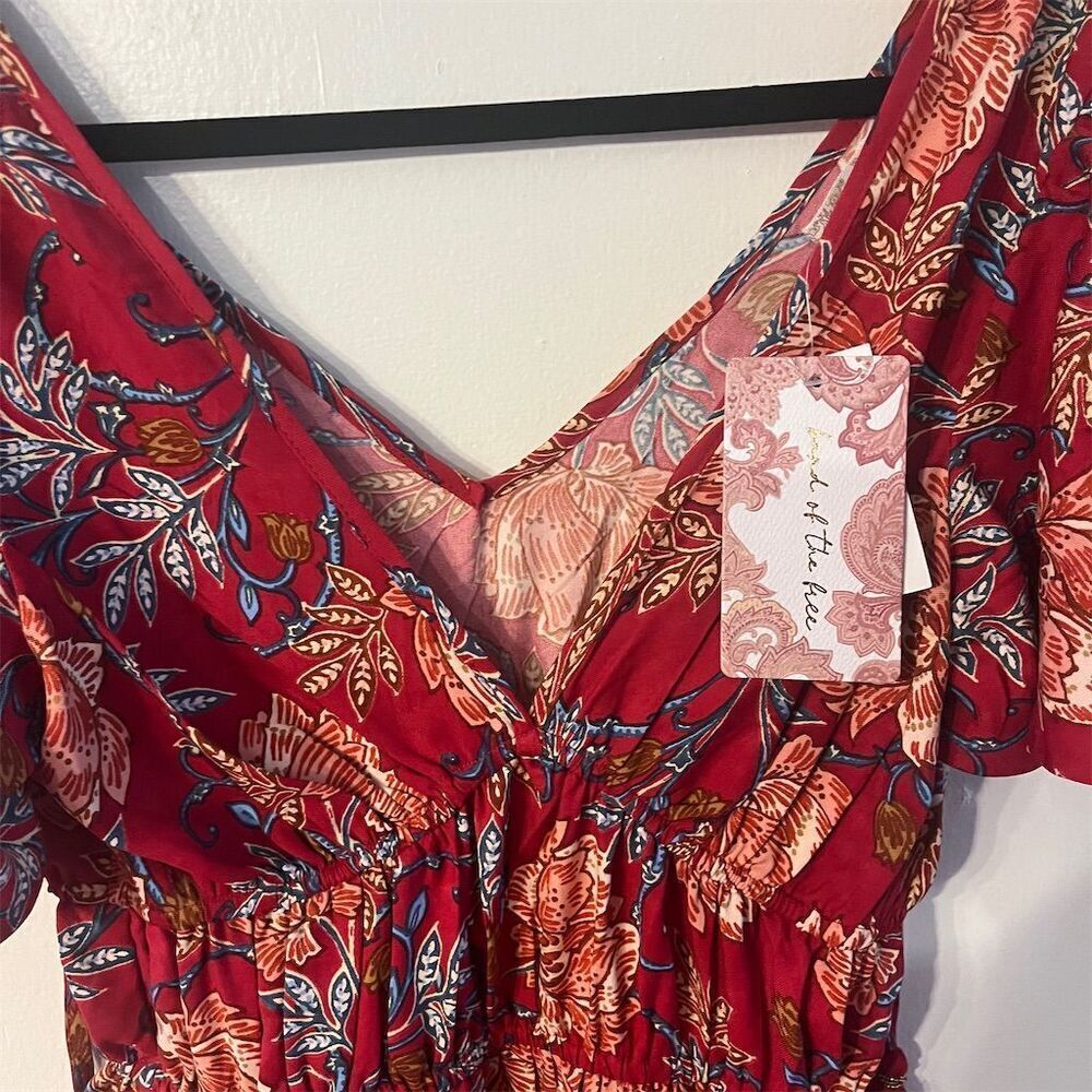 Band Of The‎ Free Abilene V Neck Floral Maxi Dress BoHo Sz Small NWT - Picture 7 of 9